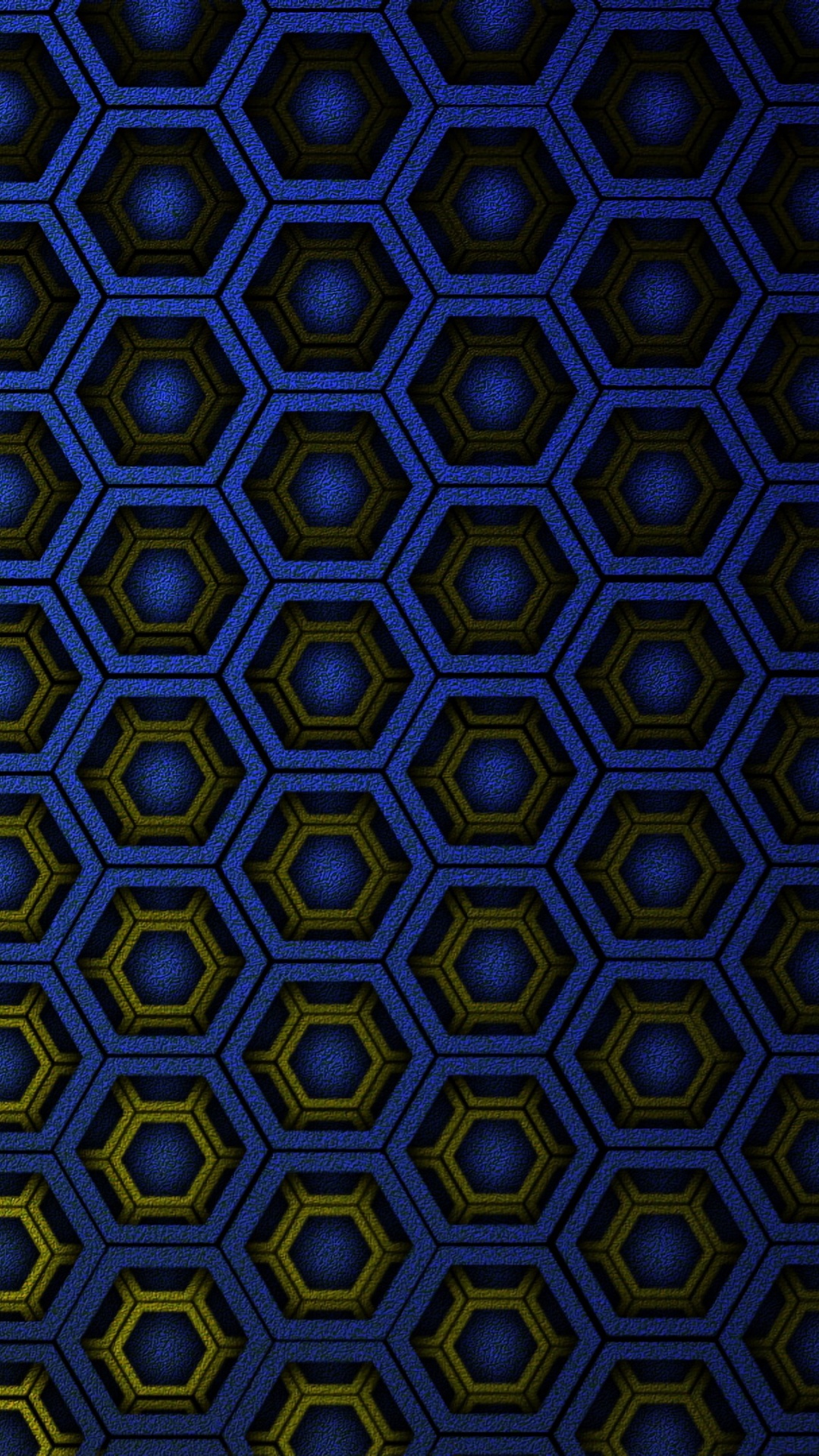 Blaues Und Gelbes Quadratisches Muster. Wallpaper in 1080x1920 Resolution