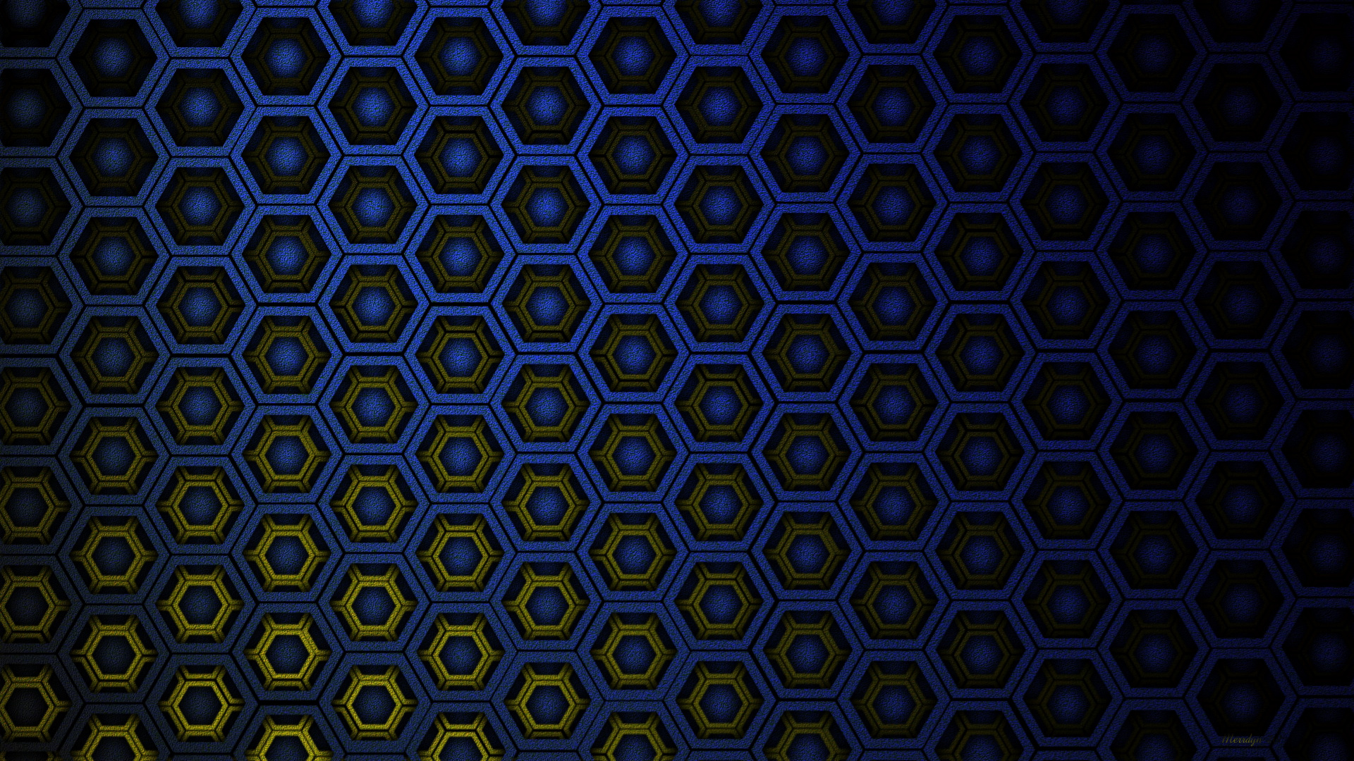 Blaues Und Gelbes Quadratisches Muster. Wallpaper in 1920x1080 Resolution