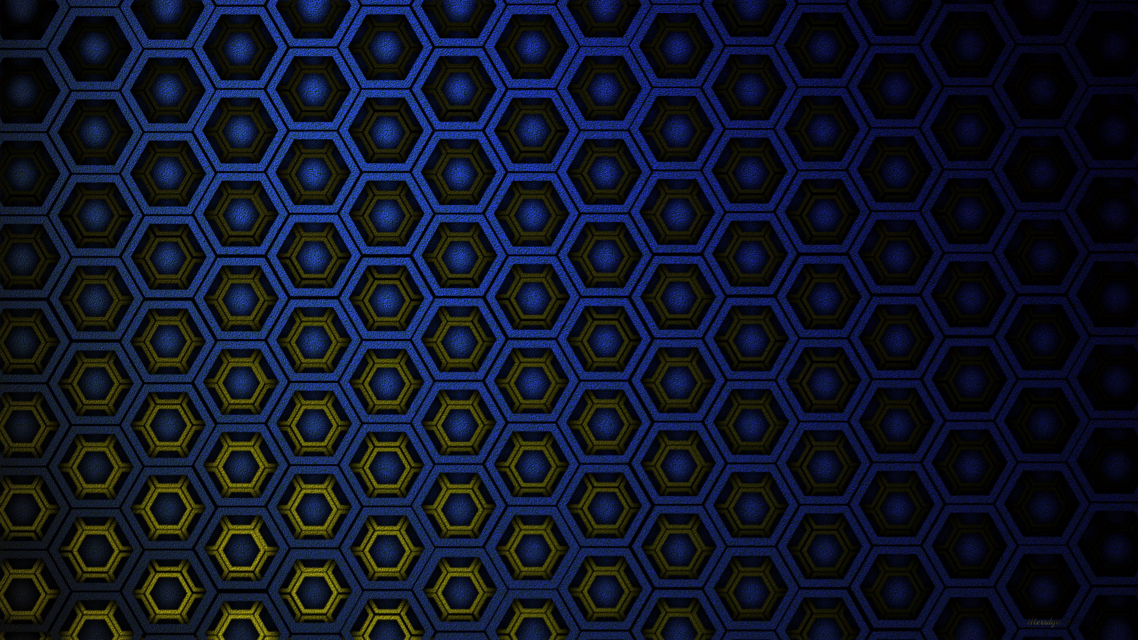 Patrón Cuadrado Azul y Amarillo. Wallpaper in 3840x2160 Resolution