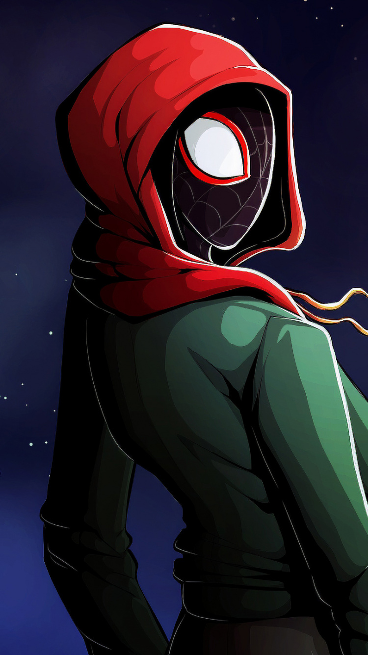 Rothaarige Frau in Grüner Hoodieillustration. Wallpaper in 750x1334 Resolution