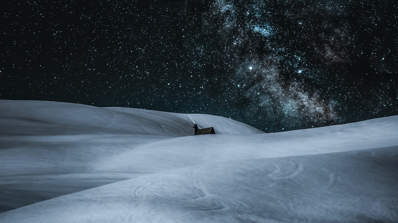 Noche de Nieve, 2021, Ambiente, Paisaje Natural, Objeto Astronómico. Wallpaper in 1280x720 Resolution