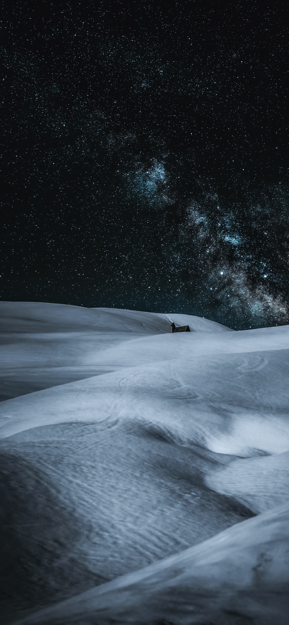 Nuit de Neige, Nuit, 2021, Atmosphère, Paysage Naturel. Wallpaper in 1125x2436 Resolution