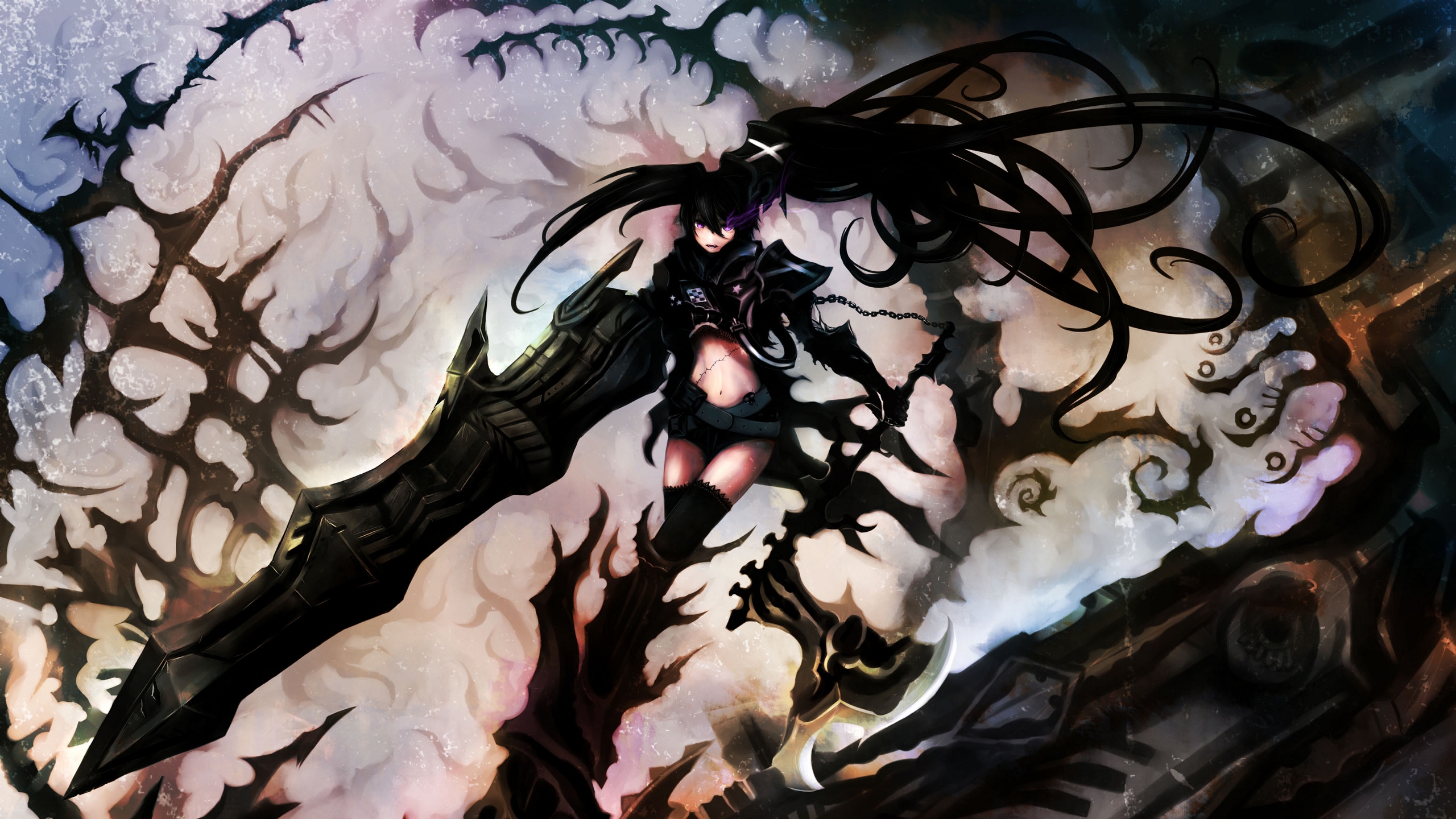 Mujer de Pelo Negro en Vestido Negro Ilustración. Wallpaper in 2560x1440 Resolution