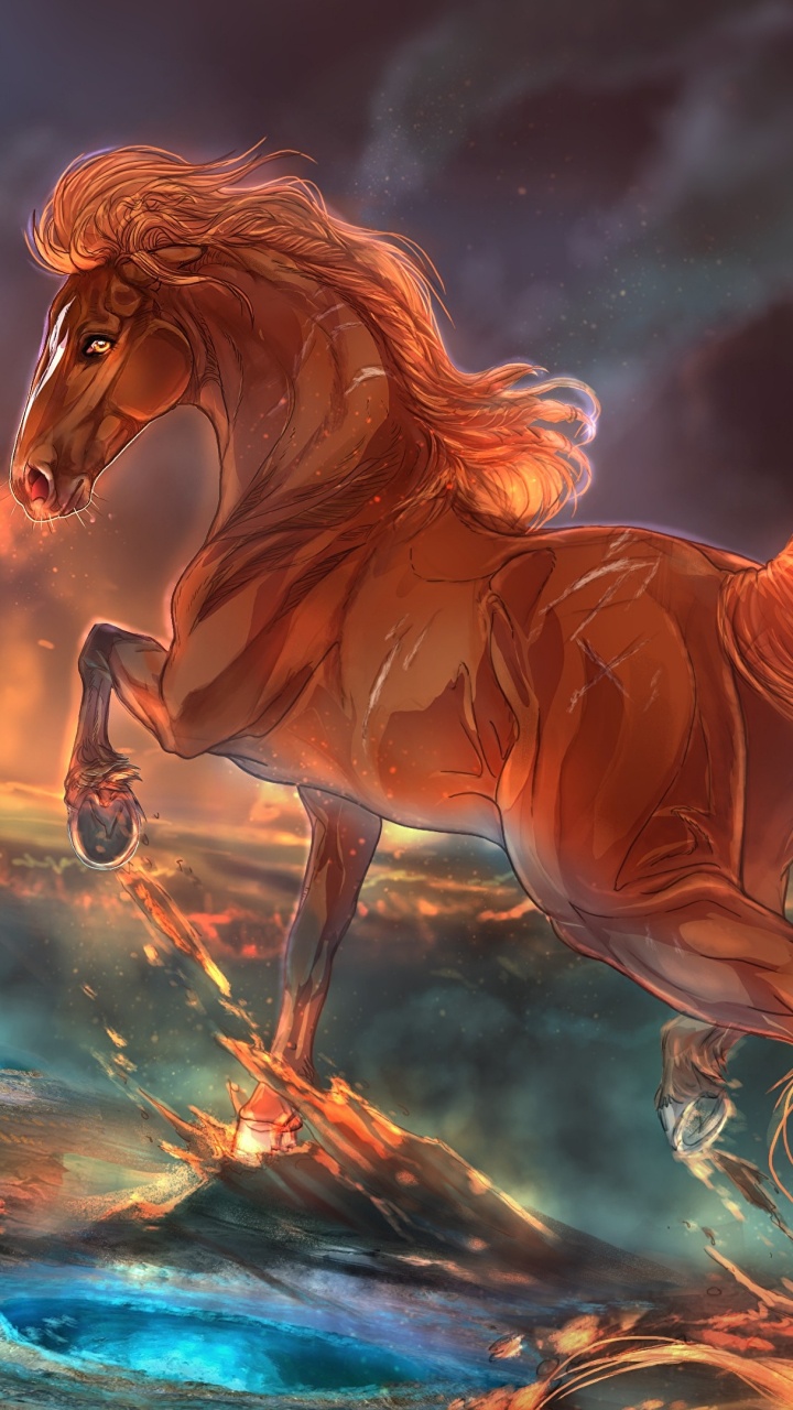 Woman in Water With Brown Hair. Wallpaper in 720x1280 Resolution