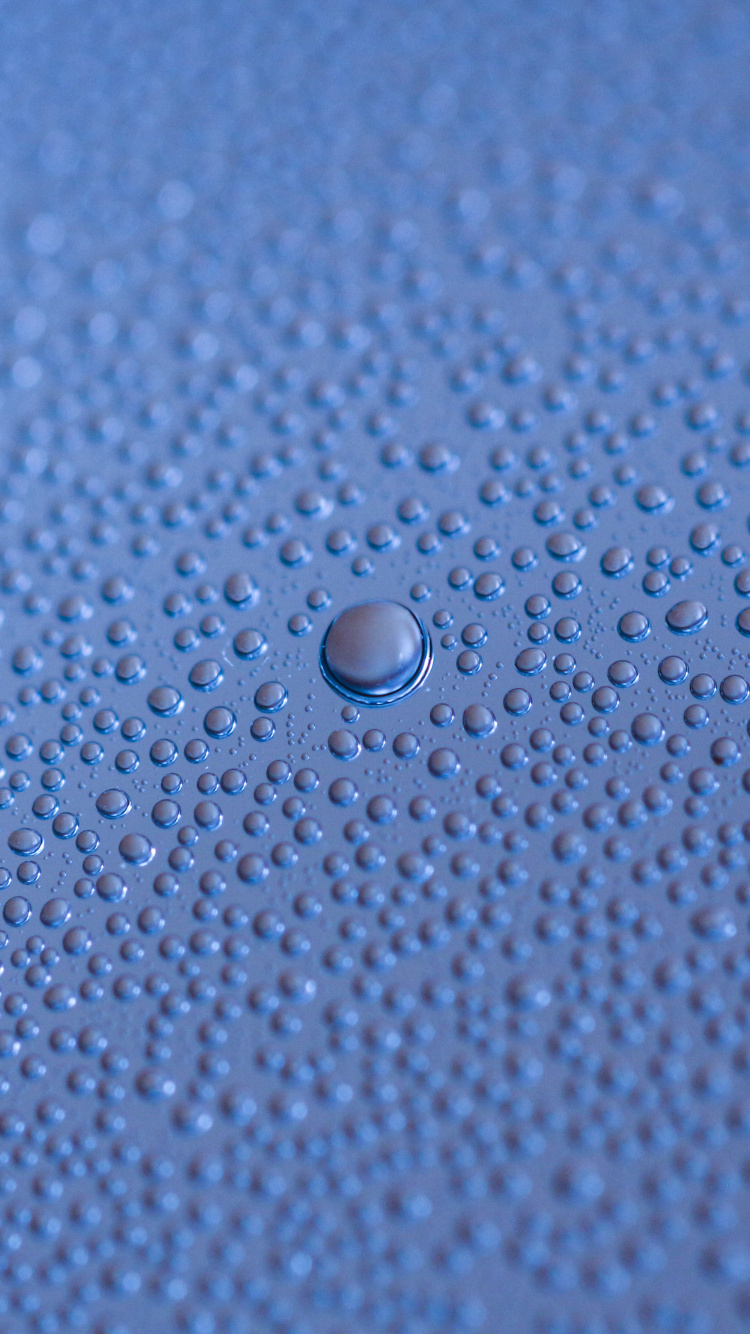 Blau, Azure, Wasser, Tropfen, Schaltfläche. Wallpaper in 750x1334 Resolution