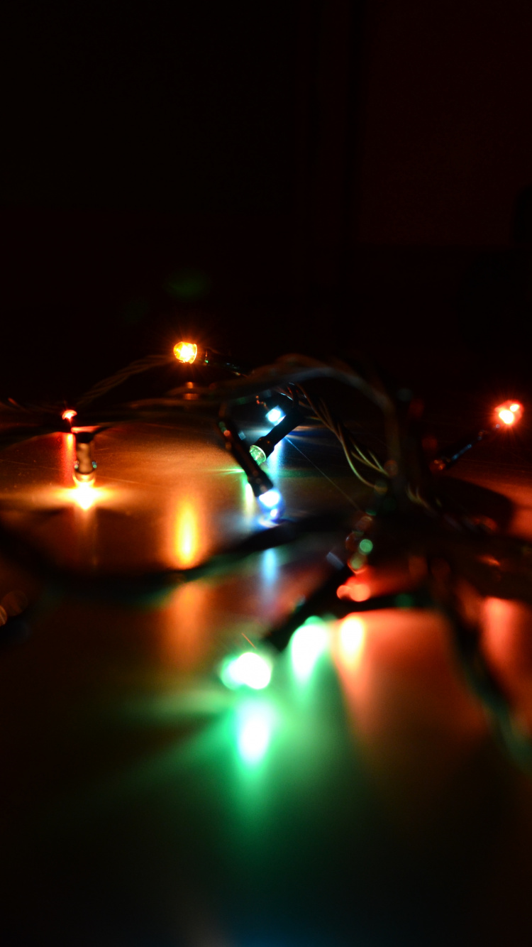 圣诞彩灯, 圣诞节那天, 光, 圣诞节, 反射 壁纸 750x1334 允许