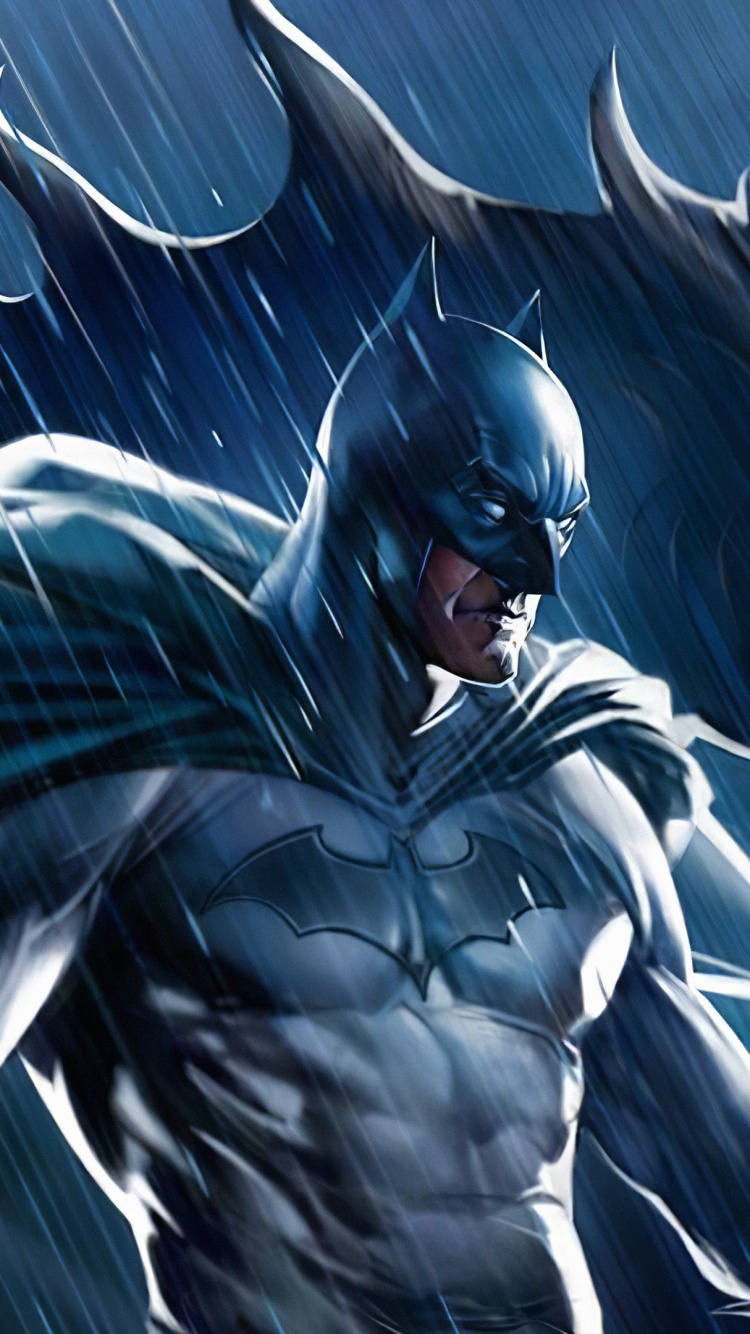 Frau im Schwarzen Und Blauen Kleid Anime-Charakter. Wallpaper in 750x1334 Resolution