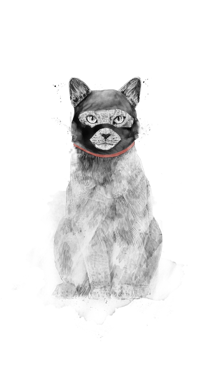 Gato, Arte, Cartel, Dibujo, Icanvas. Wallpaper in 720x1280 Resolution