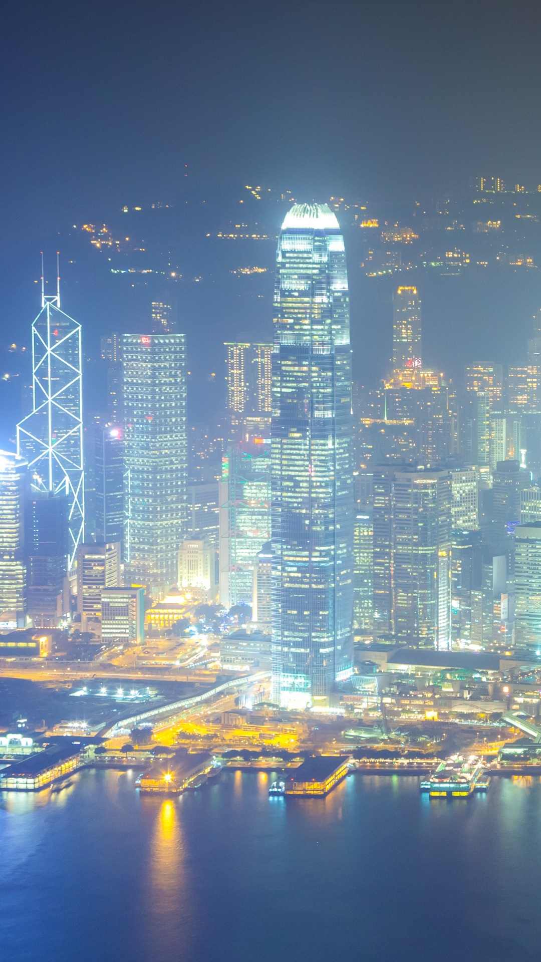 City Skyline During Night Time. Wallpaper in 1080x1920 Resolution