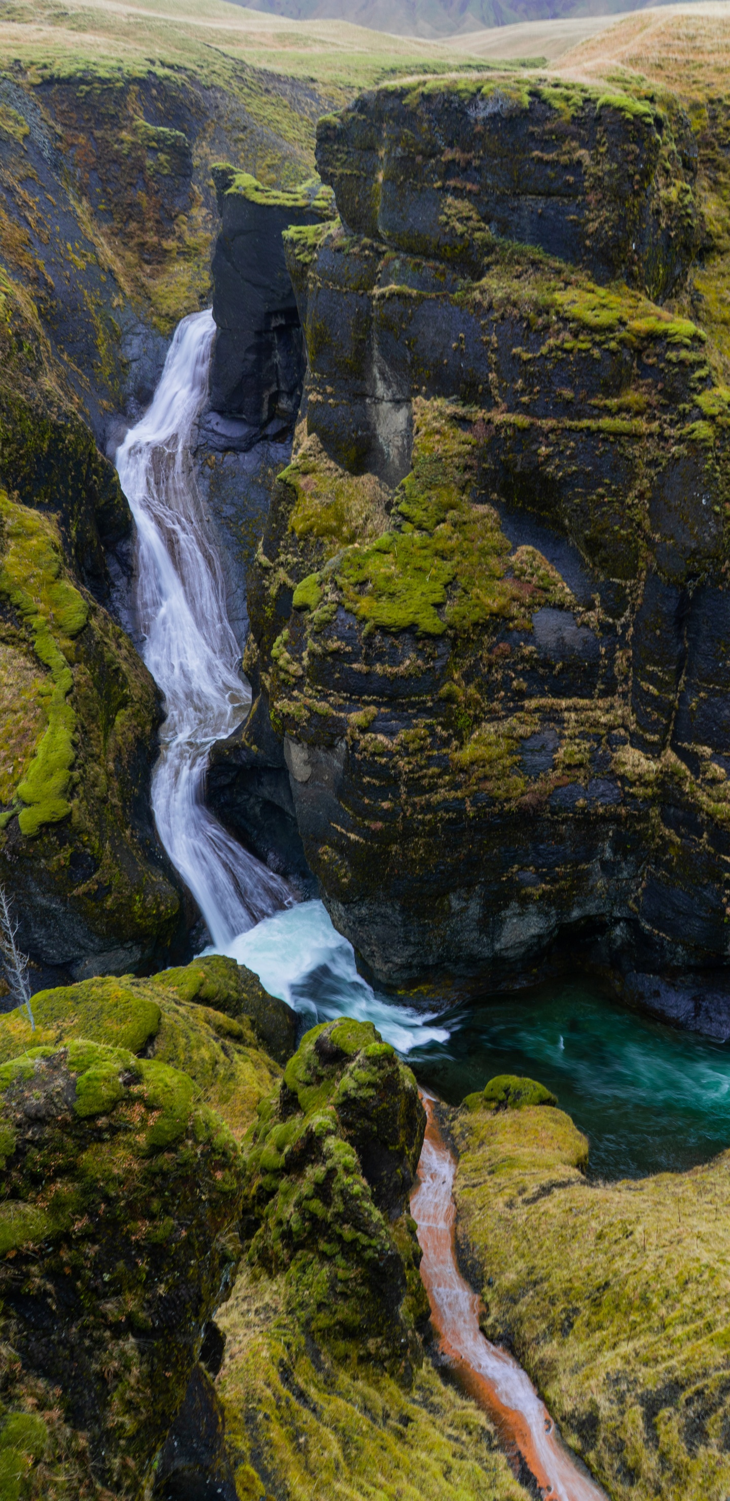 Aussichtspunkt Fjararrgljfur, Abgelegene Schluchten, Seljalandsfoss, Wasserfall, Wasser. Wallpaper in 1440x2960 Resolution