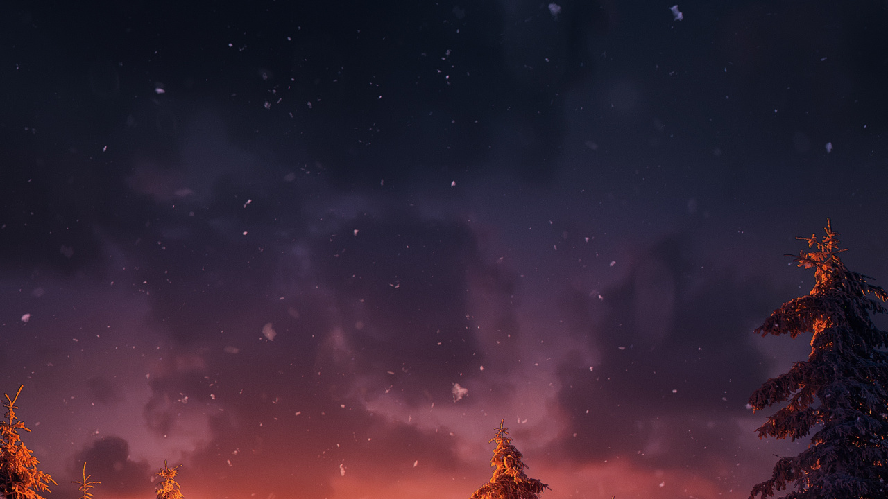 Atmosphere, Natural Landscape, Cloud, Afterglow, Tree. Wallpaper in 1280x720 Resolution