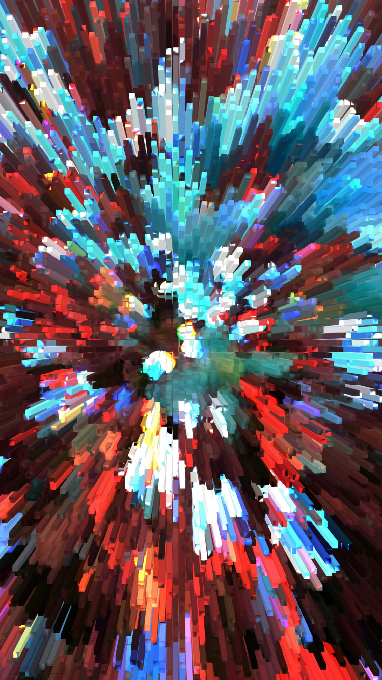 Pintura Abstracta Azul Blanca y Rosa. Wallpaper in 750x1334 Resolution