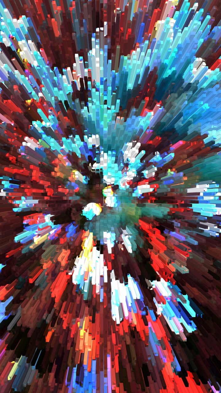 Blaues Weißes Und Rosa Abstraktes Gemälde. Wallpaper in 720x1280 Resolution