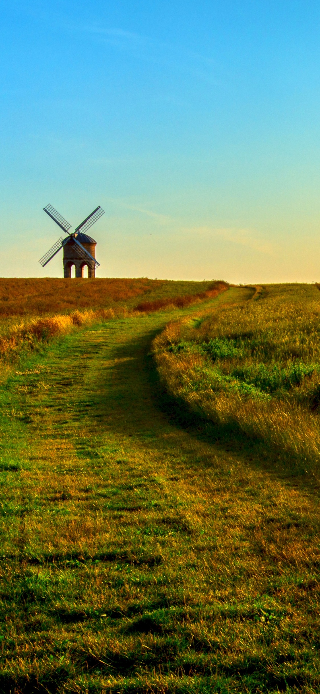 Naturlandschaft, Grünland, Natur, Windmühle, Prairie. Wallpaper in 1125x2436 Resolution