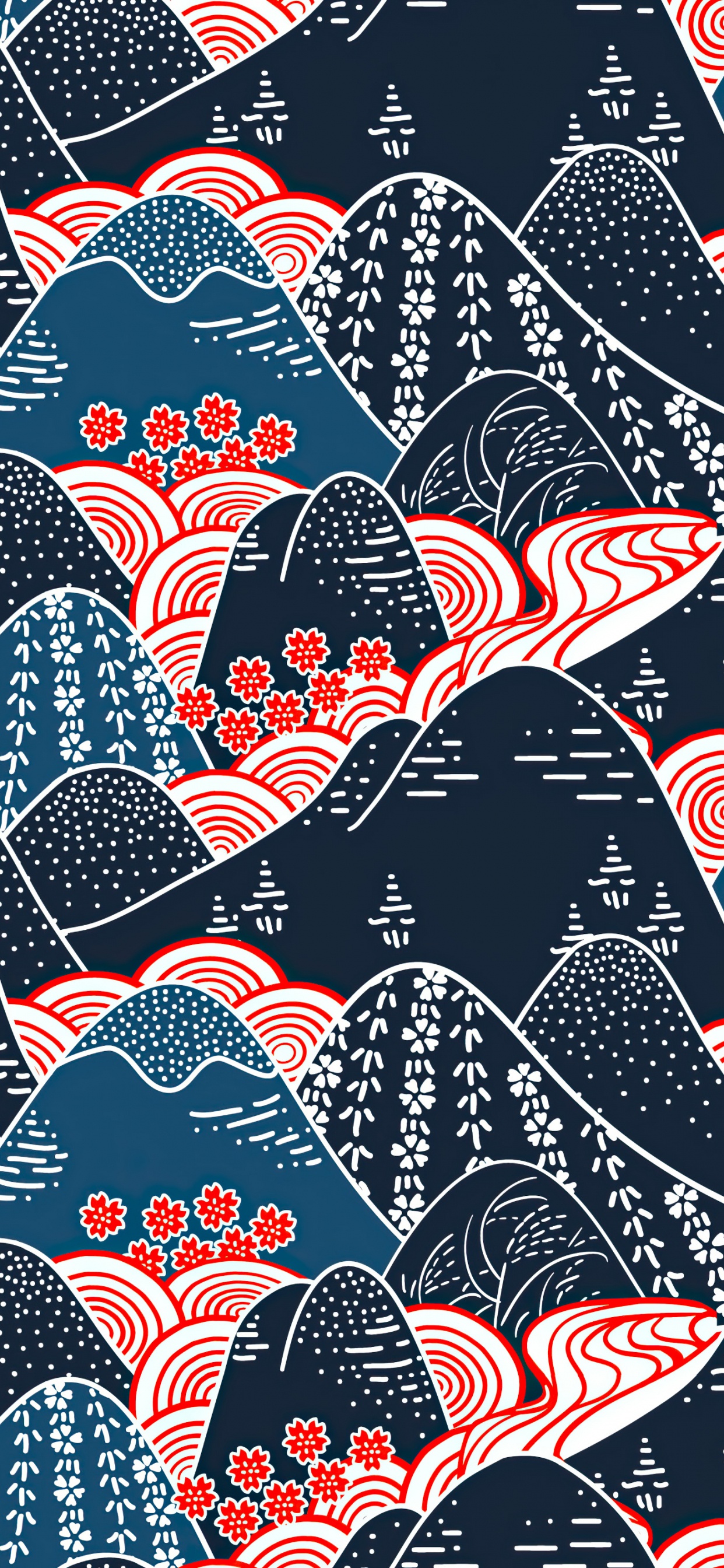 Oriental Pattern, Vector Graphics, Illustration, Graphic Design, Graphics. Wallpaper in 1242x2688 Resolution