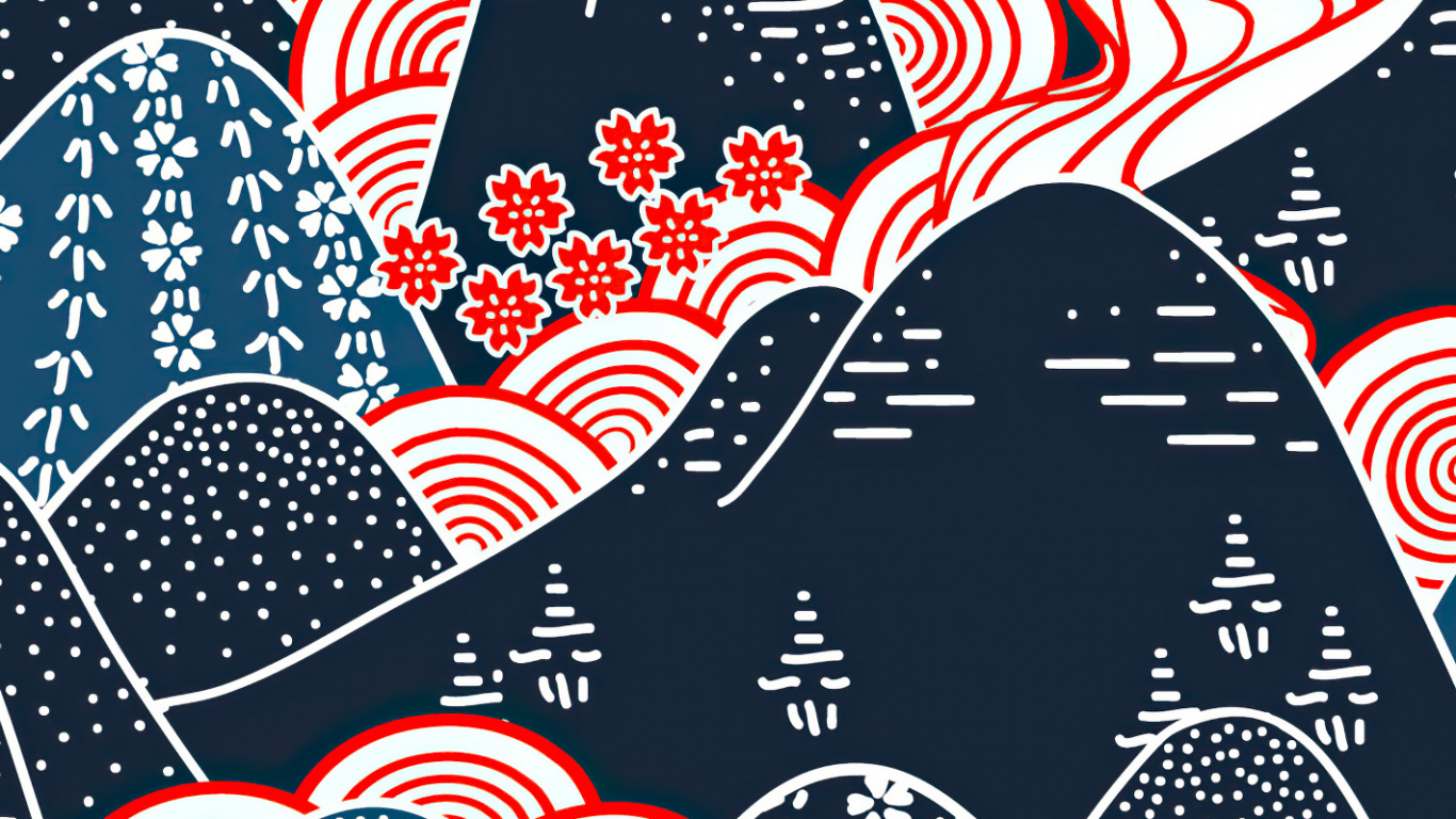 Oriental Pattern, Vector Graphics, Illustration, Graphic Design, Graphics. Wallpaper in 1366x768 Resolution