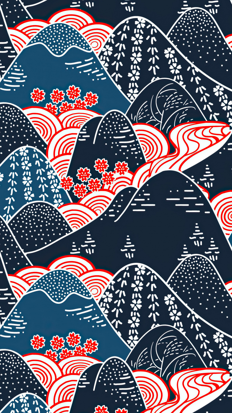 Oriental Pattern, Vector Graphics, Illustration, Graphic Design, Graphics. Wallpaper in 750x1334 Resolution