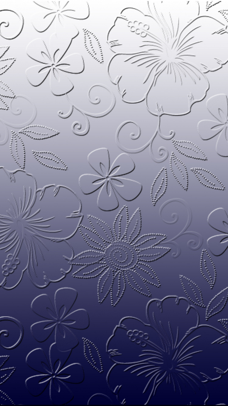 Textil Floral Blanco y Azul. Wallpaper in 750x1334 Resolution