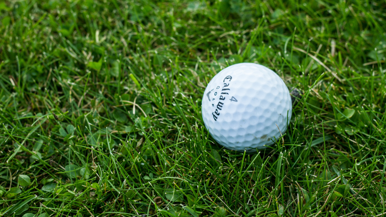 Pelota de Golf Blanca Sobre Campo de Hierba Verde. Wallpaper in 1280x720 Resolution
