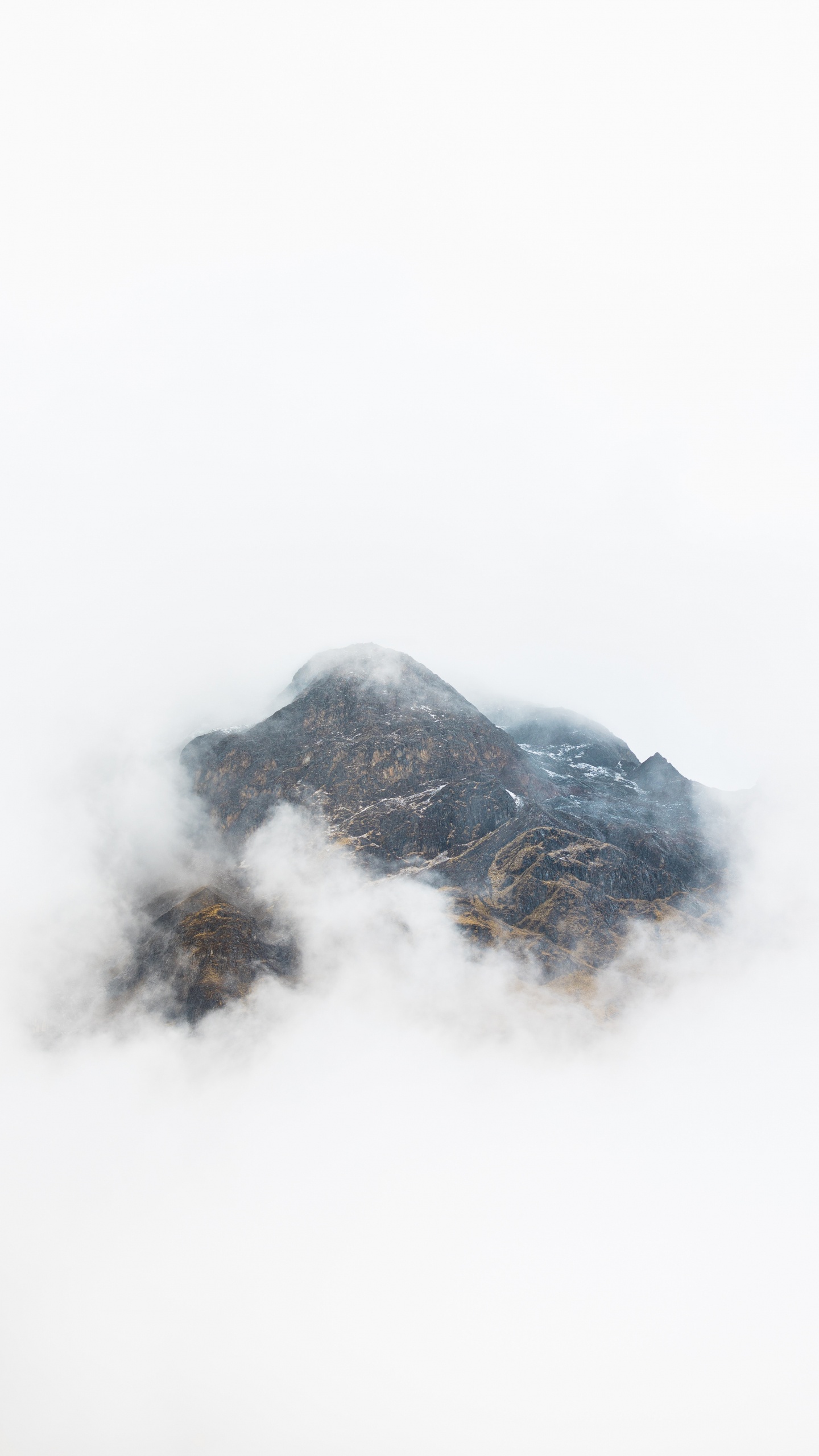 Neige, Rock, Brouillard, Hiver, Tempête de L'hiver. Wallpaper in 1440x2560 Resolution