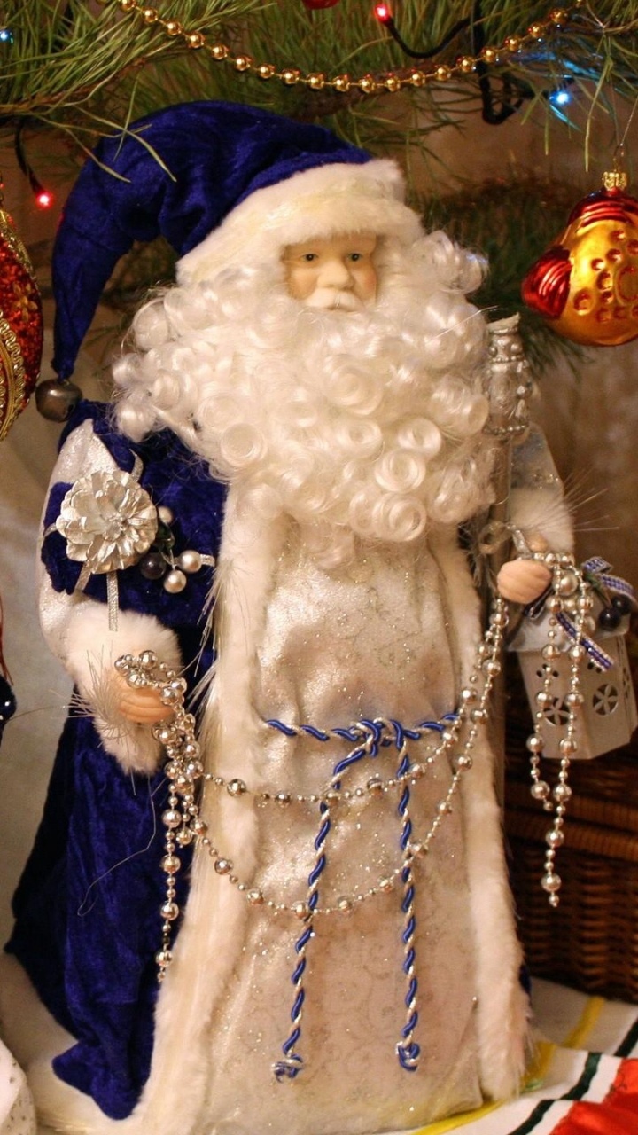 Ded Moroz, New Year, Santa Claus, Snowman, Christmas Day. Wallpaper in 720x1280 Resolution