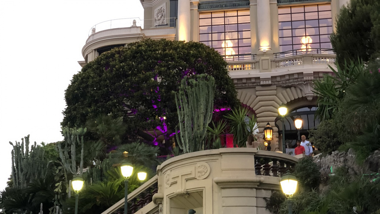 Monte Carlo Casino, Sehenswürdigkeit, Treppe, Street Light, Fassade. Wallpaper in 1280x720 Resolution