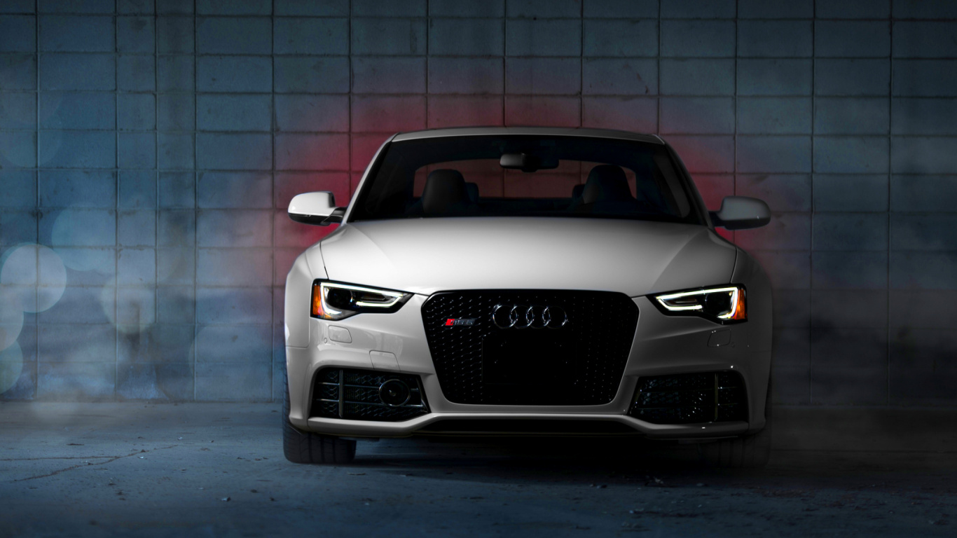 White Mercedes Benz c Class Coupe. Wallpaper in 1366x768 Resolution