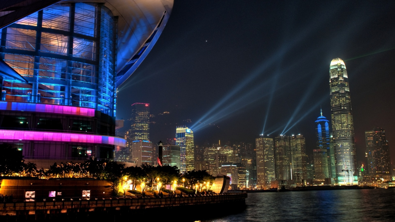 City Skyline During Night Time. Wallpaper in 1280x720 Resolution