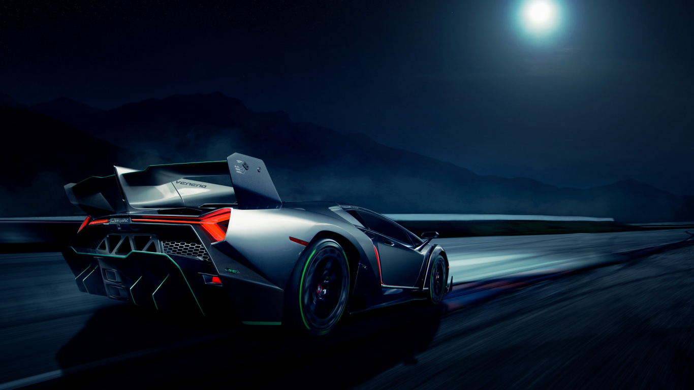 Lamborghini Aventador Blanco y Negro. Wallpaper in 1366x768 Resolution