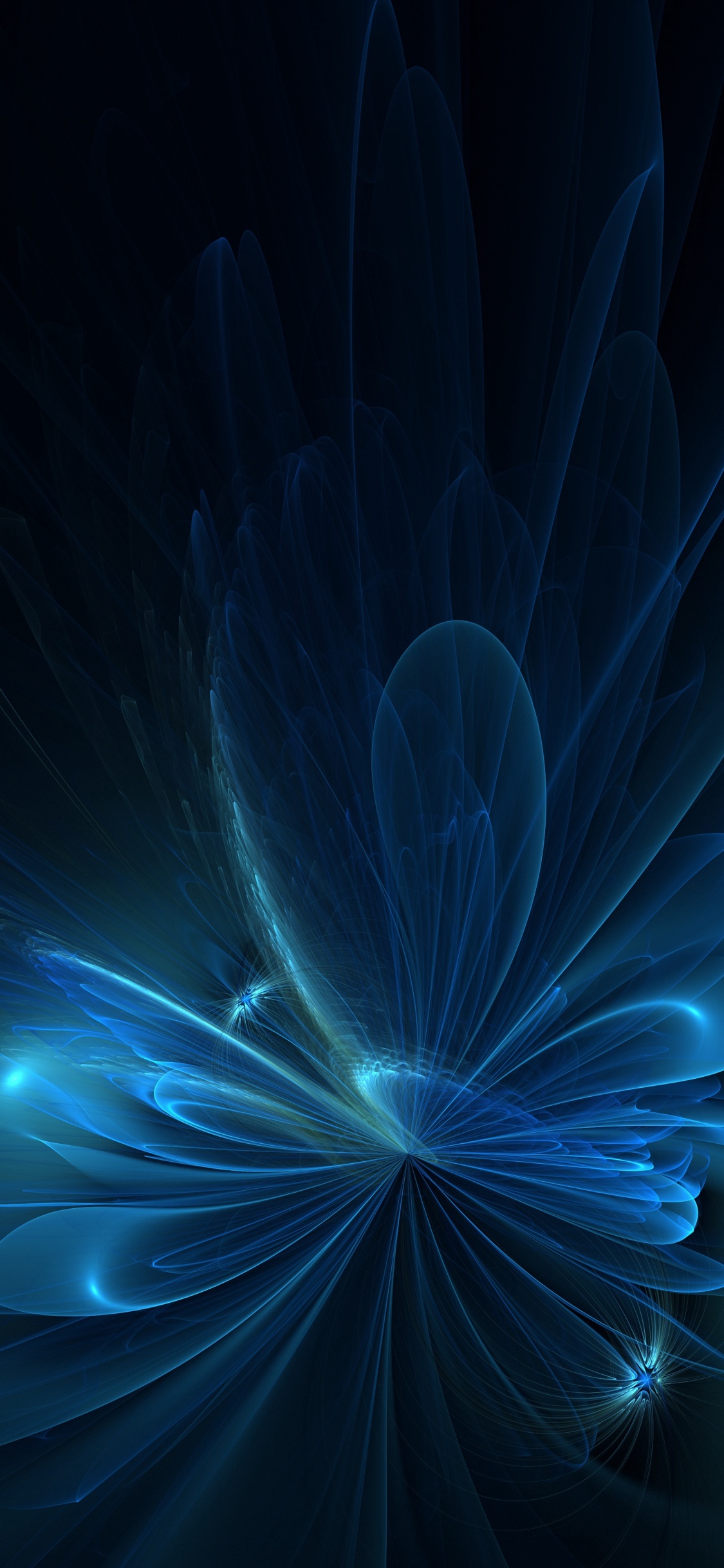 Lumière Bleue et Blanche Dans Une Pièce Sombre. Wallpaper in 1125x2436 Resolution