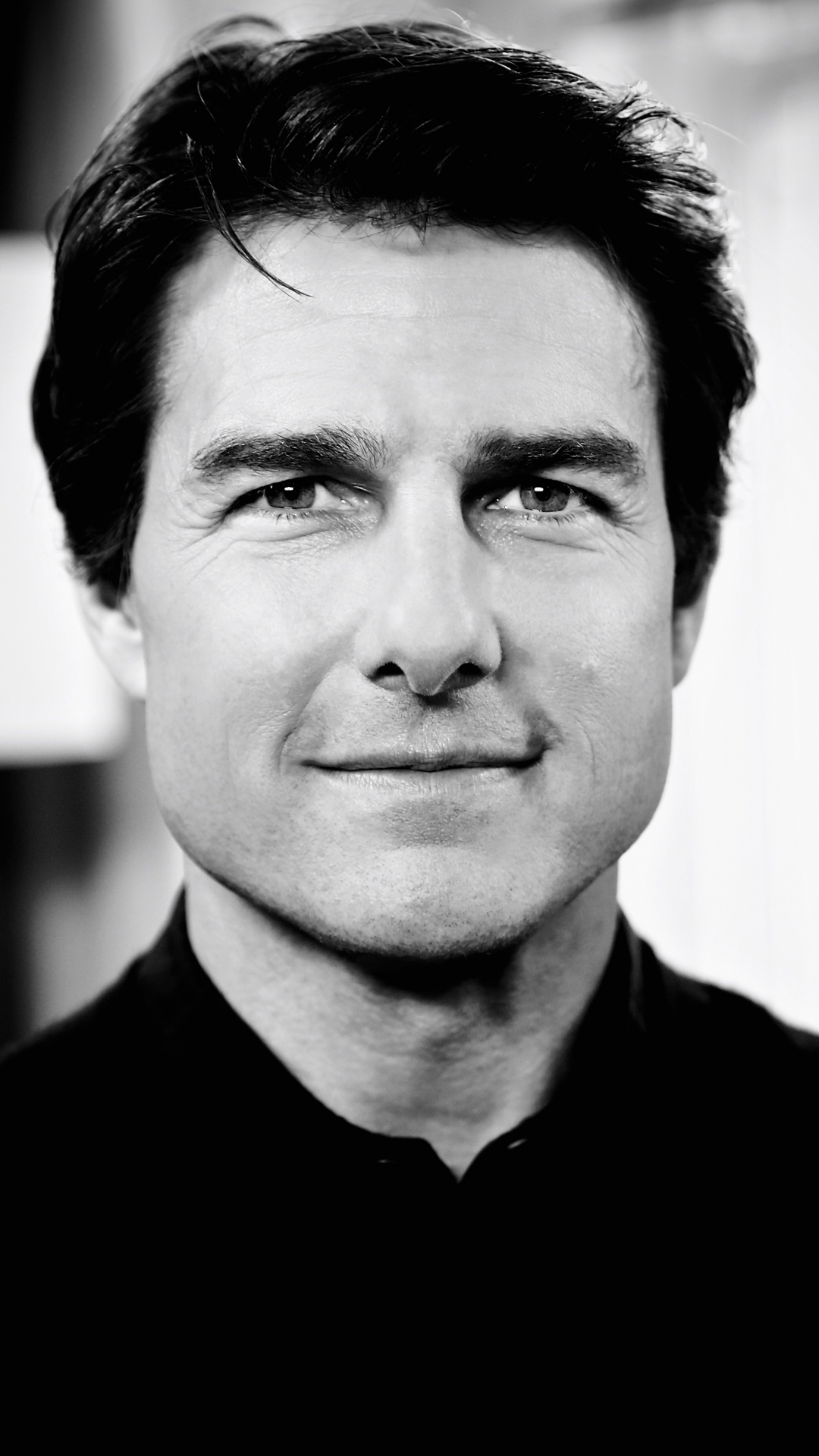 Tom Cruise, Noir et Blanc, Portrait, Face, Menton. Wallpaper in 1080x1920 Resolution