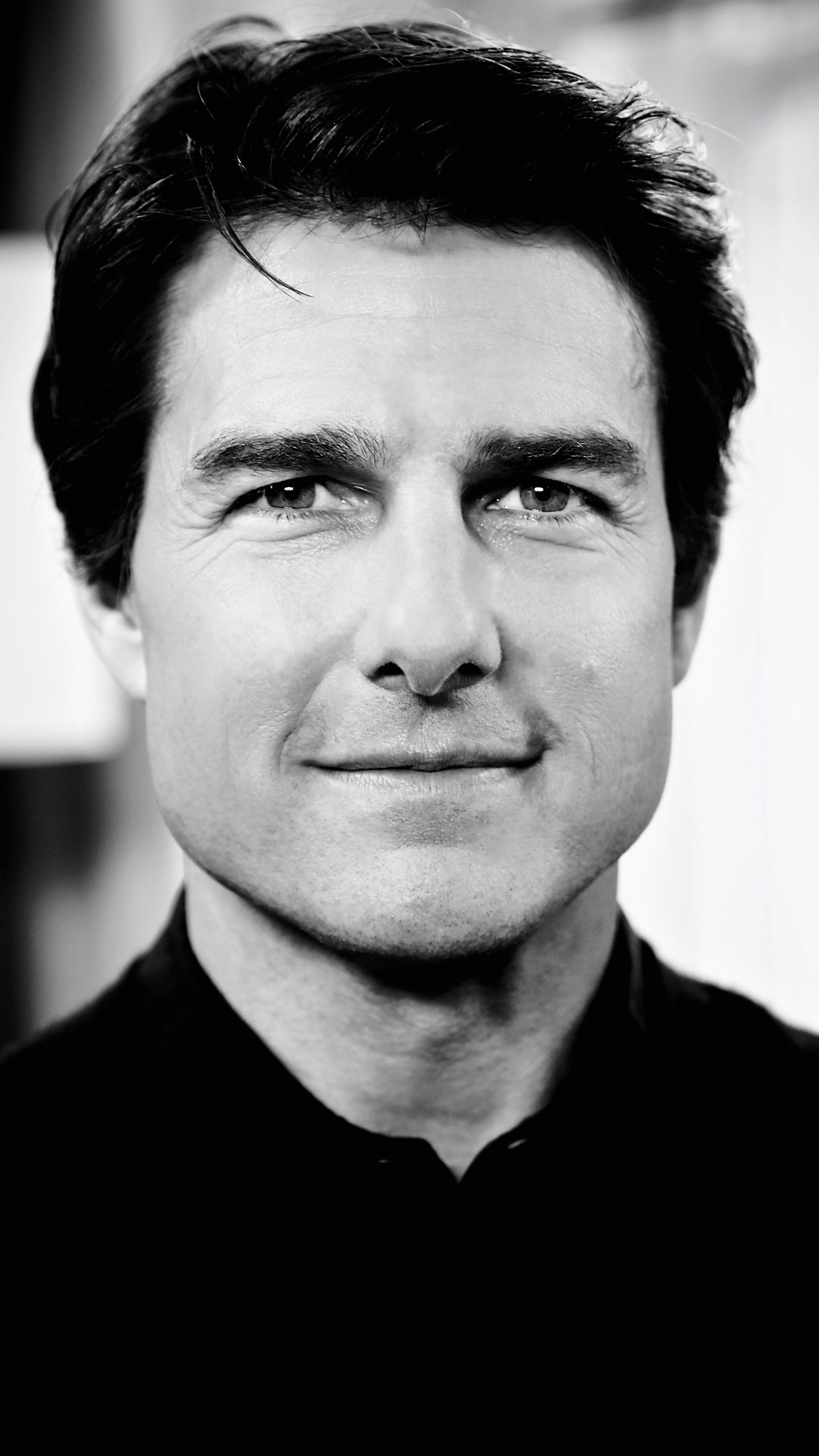 Tom Cruise, en Blanco y Negro, Retrato, Barbilla, Persona. Wallpaper in 1440x2560 Resolution