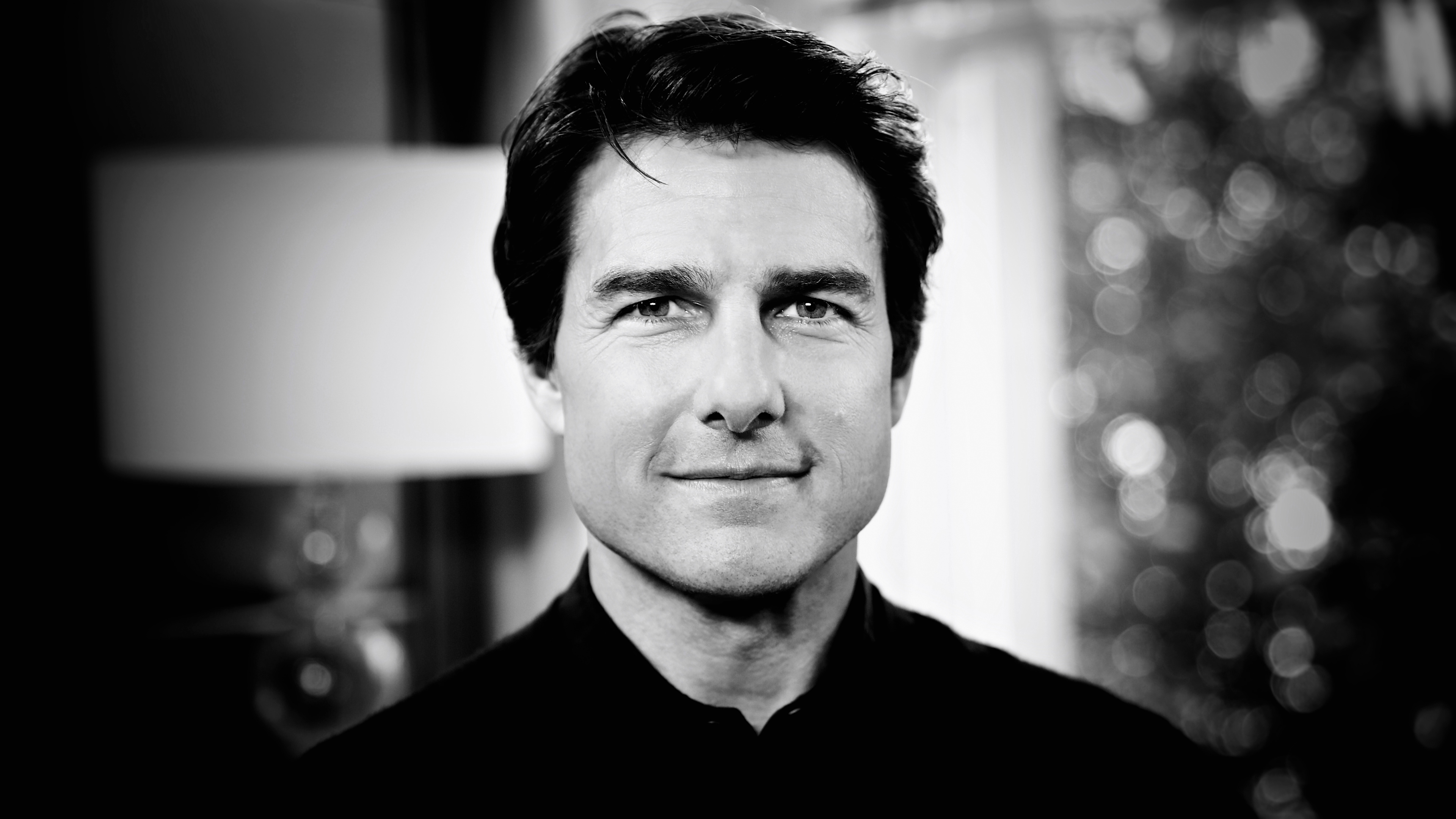 Tom Cruise, en Blanco y Negro, Retrato, Barbilla, Persona. Wallpaper in 3840x2160 Resolution