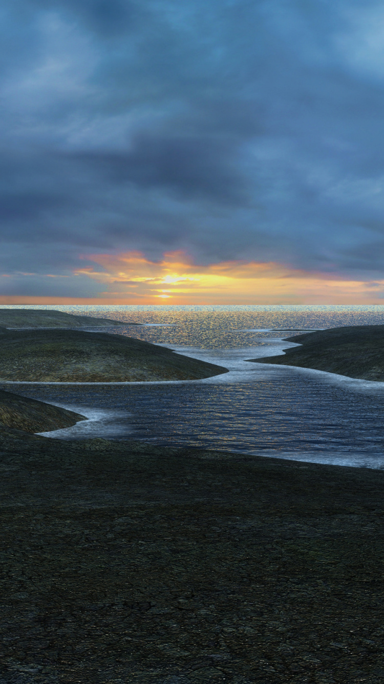 Champ D'herbe Verte Sous un Ciel Nuageux Pendant la Journée. Wallpaper in 750x1334 Resolution