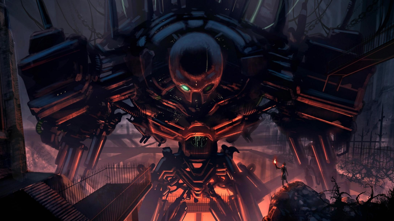 Menschen in Einem Gebäude Mit Schwarz-gelber Decke. Wallpaper in 1366x768 Resolution