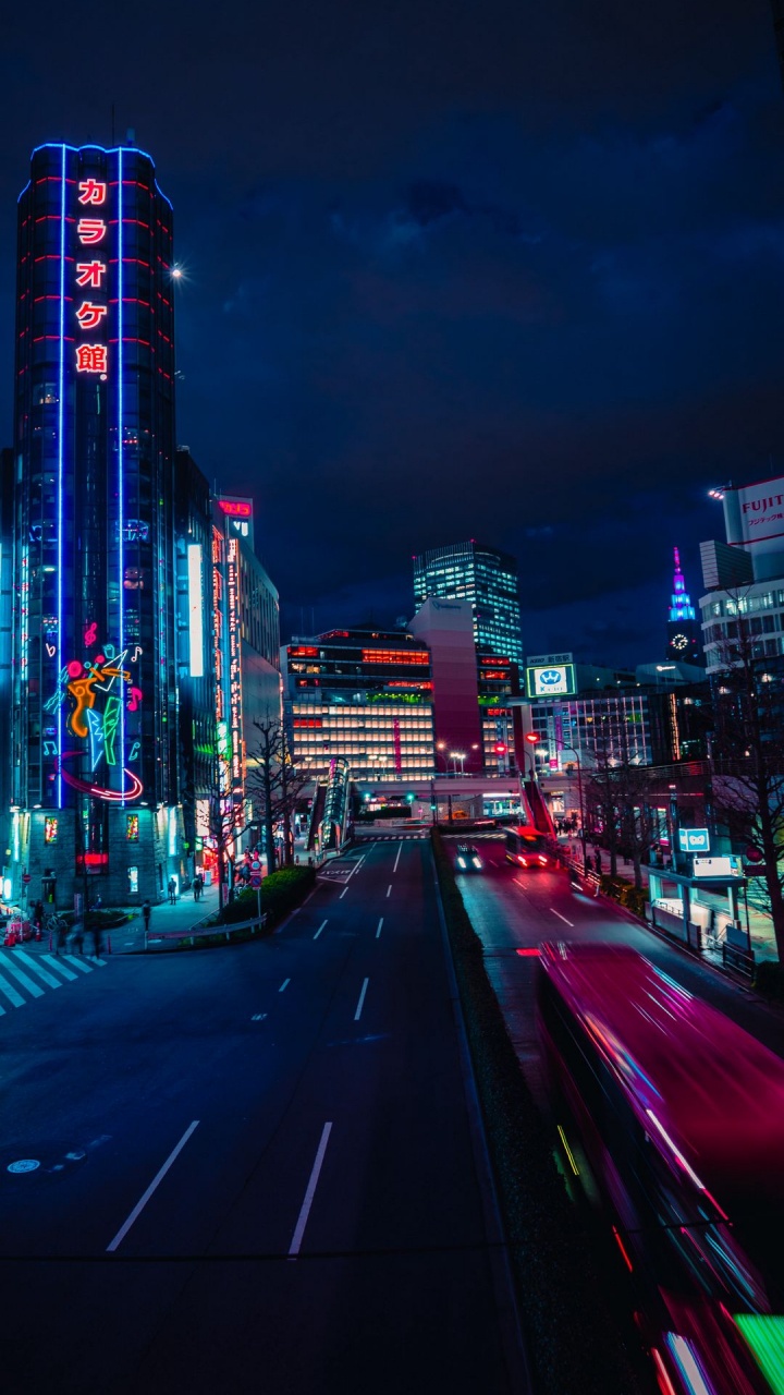 Night, Street Light, Building, Skyscraper, Light. Wallpaper in 720x1280 Resolution