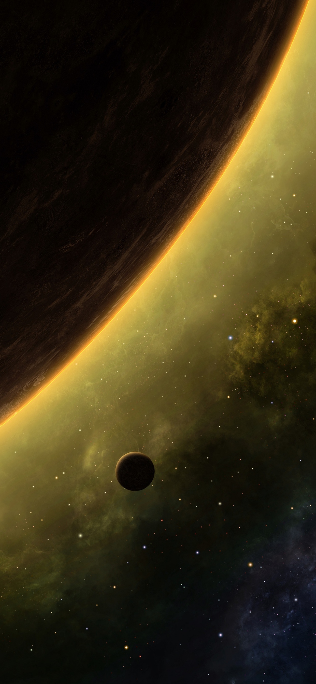 Weißer Mond am Himmel. Wallpaper in 1242x2688 Resolution