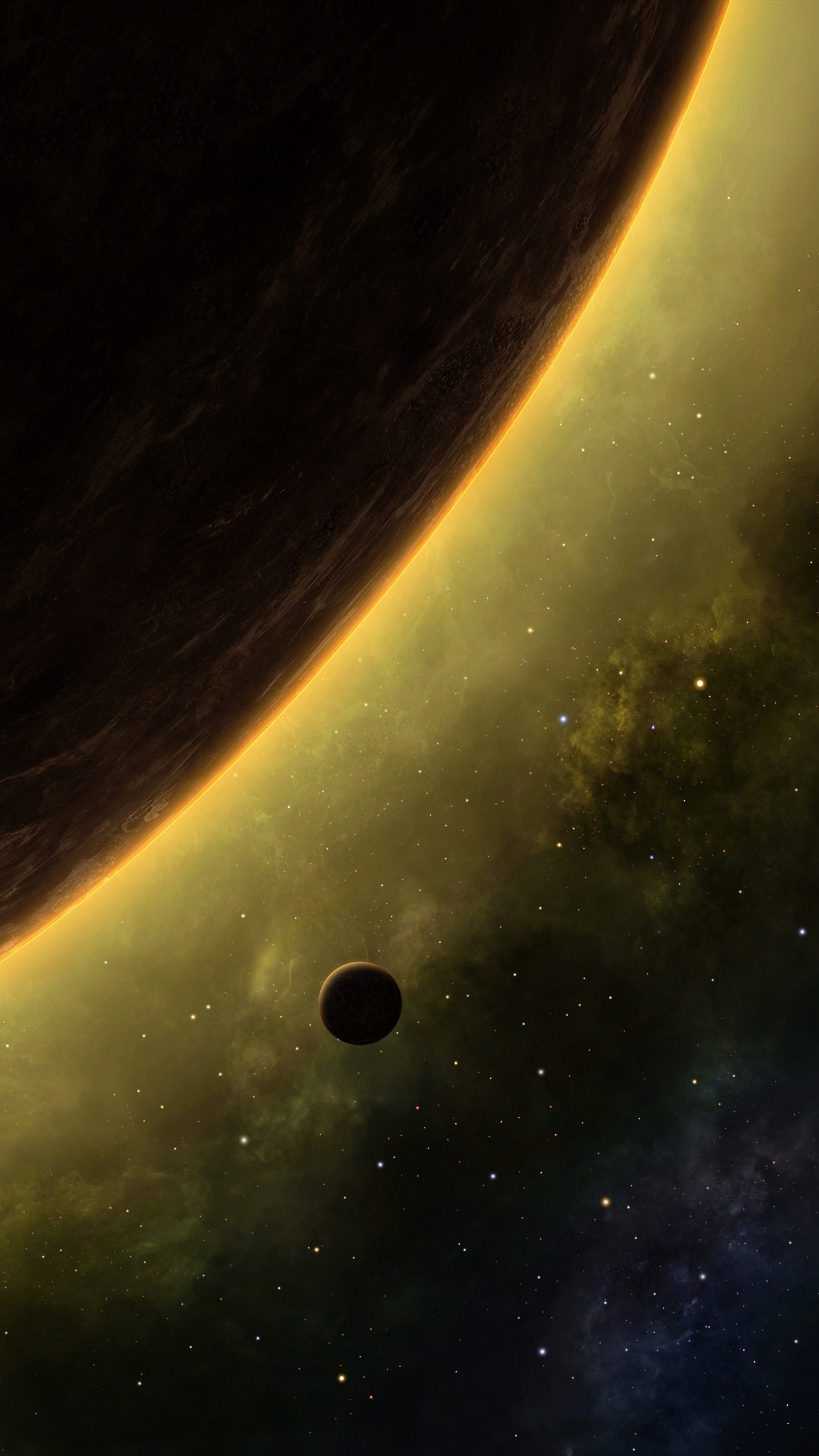 Weißer Mond am Himmel. Wallpaper in 1440x2560 Resolution