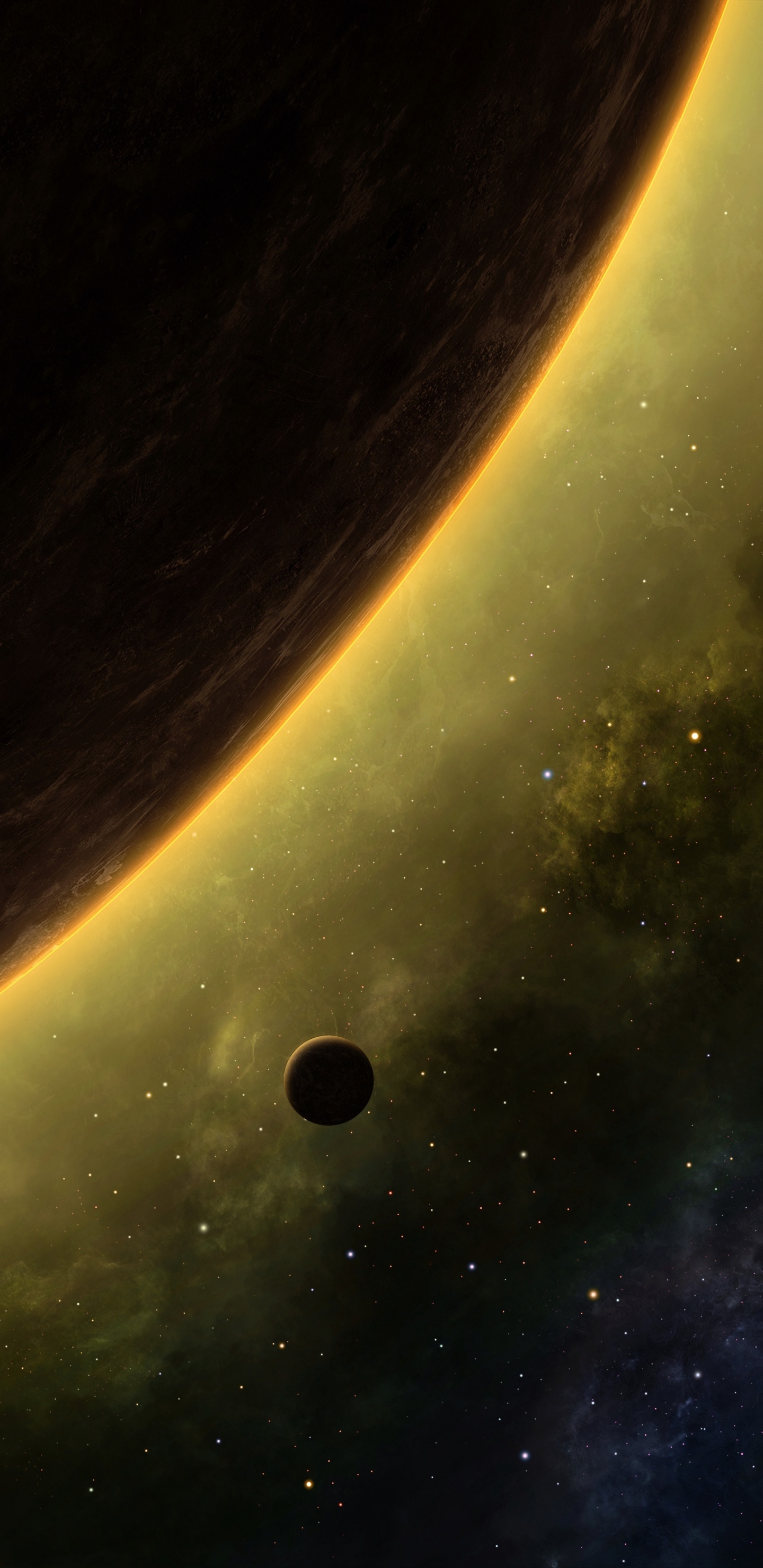 Weißer Mond am Himmel. Wallpaper in 1440x2960 Resolution