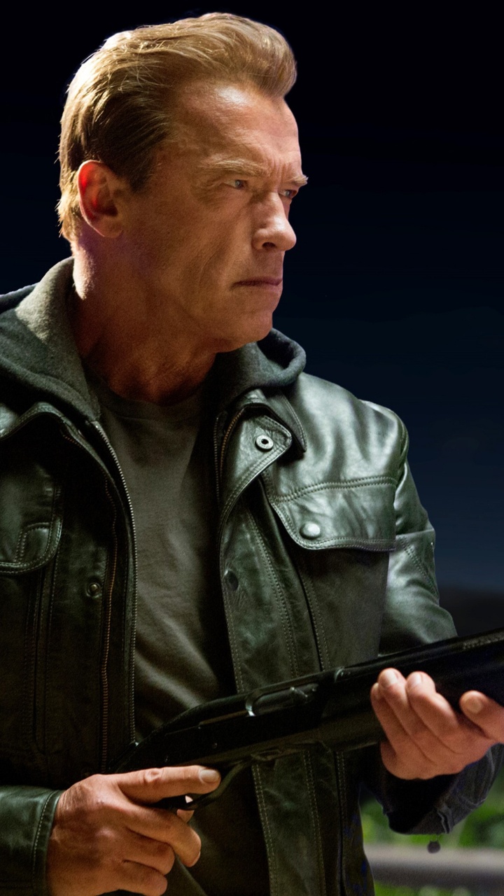 Old Terminator, Arnold Schwarzenegger, Terminator Genisys, John Connor, The Terminator. Wallpaper in 720x1280 Resolution