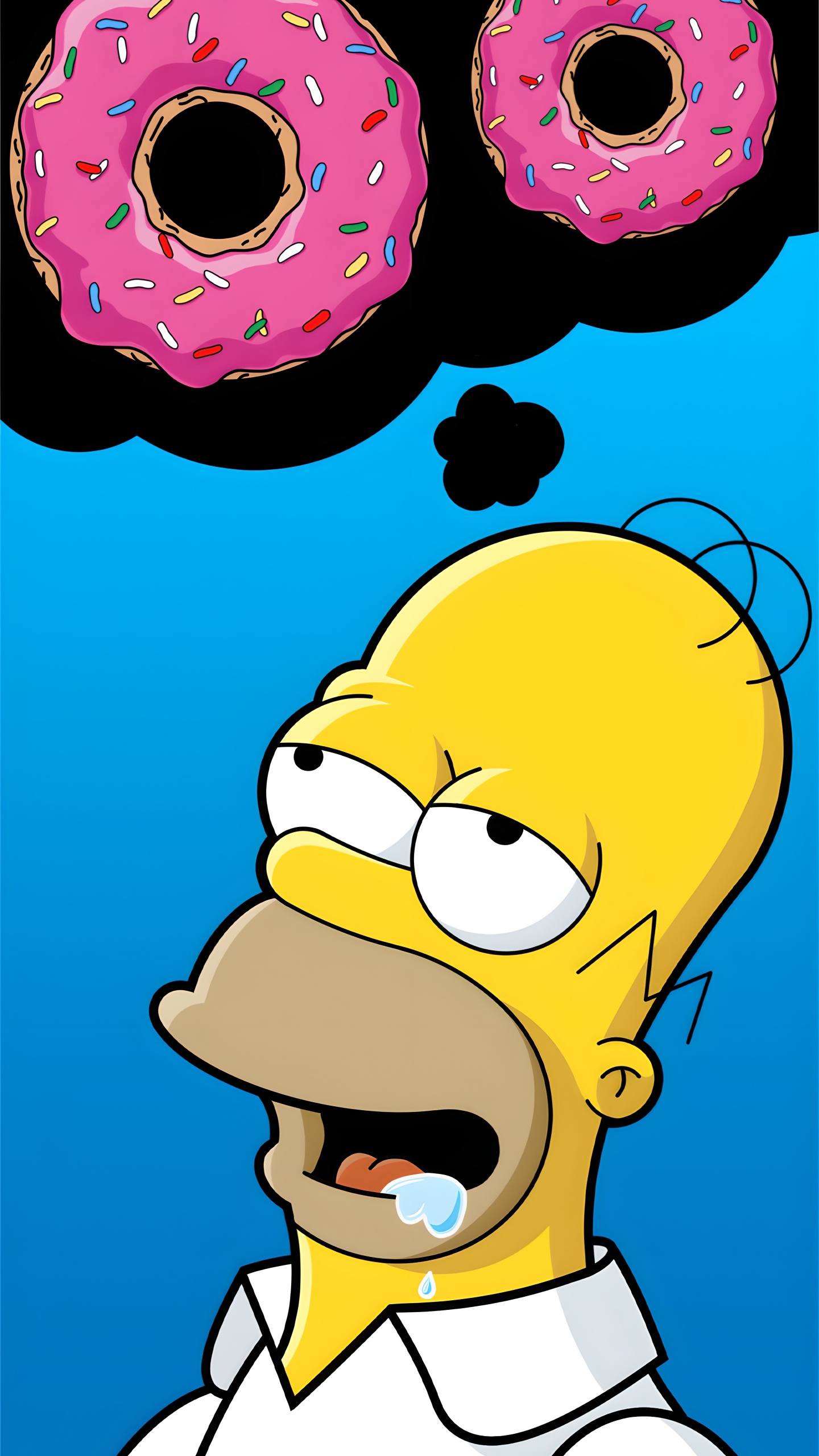 Homer Simpson, Android, Smartphone, Galaxia Nota10, Peinado. Wallpaper in 1440x2560 Resolution