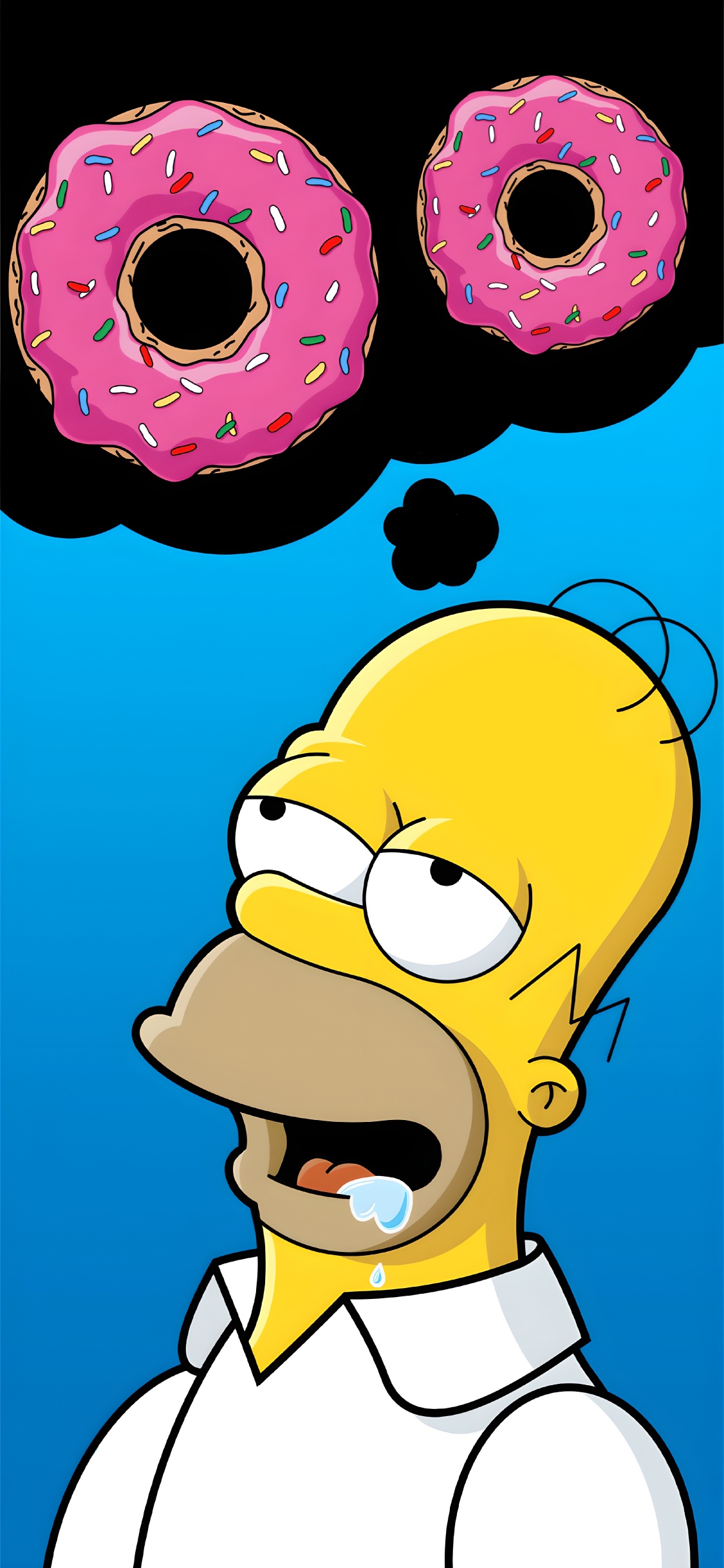 Homer Simpson, Android, Smartphone, Galaxie Note10, Coiffure. Wallpaper in 1125x2436 Resolution