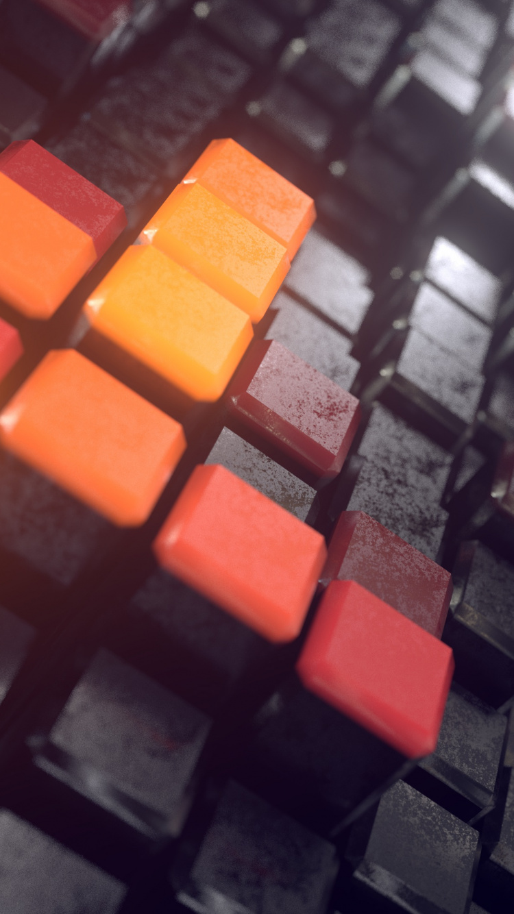 Clavier D'ordinateur Noir Rouge et Orange. Wallpaper in 750x1334 Resolution