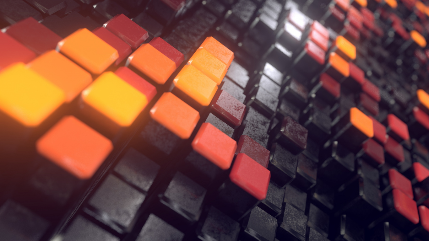 Black Red and Orange Computer Keyboard. Wallpaper in 1366x768 Resolution