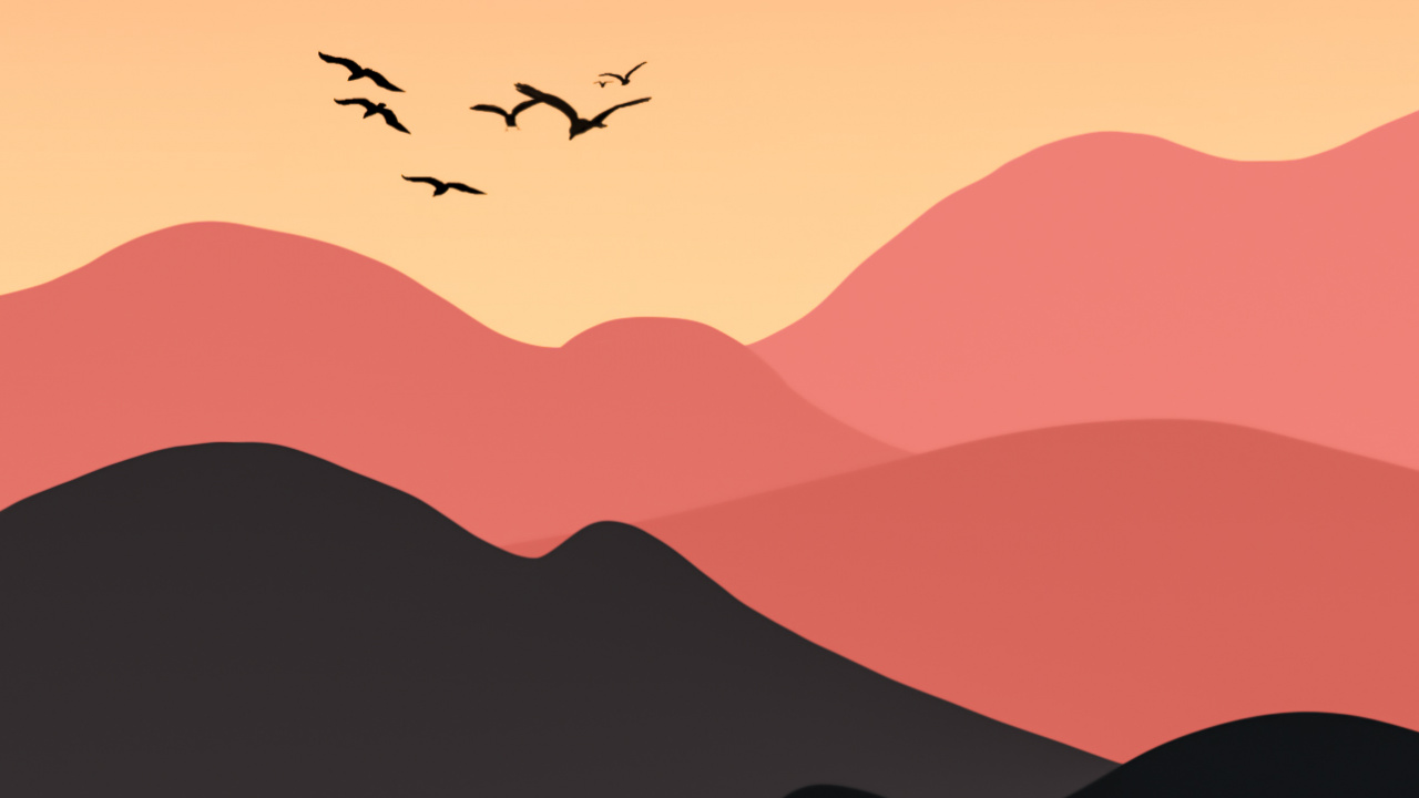 Bird, Atmosphere, Ecoregion, Afterglow, Mountain. Wallpaper in 1280x720 Resolution