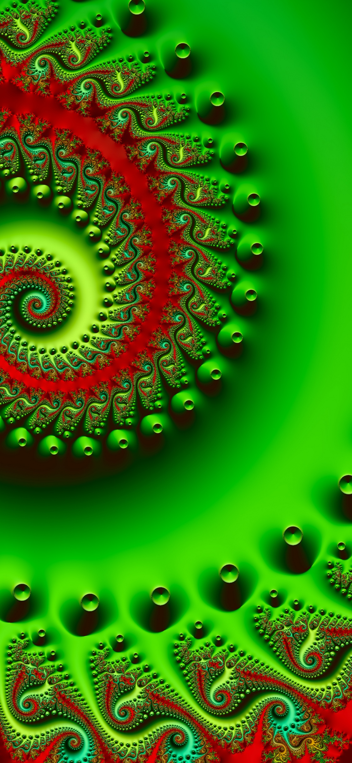 Green and Black Spiral Illustration. Wallpaper in 1125x2436 Resolution