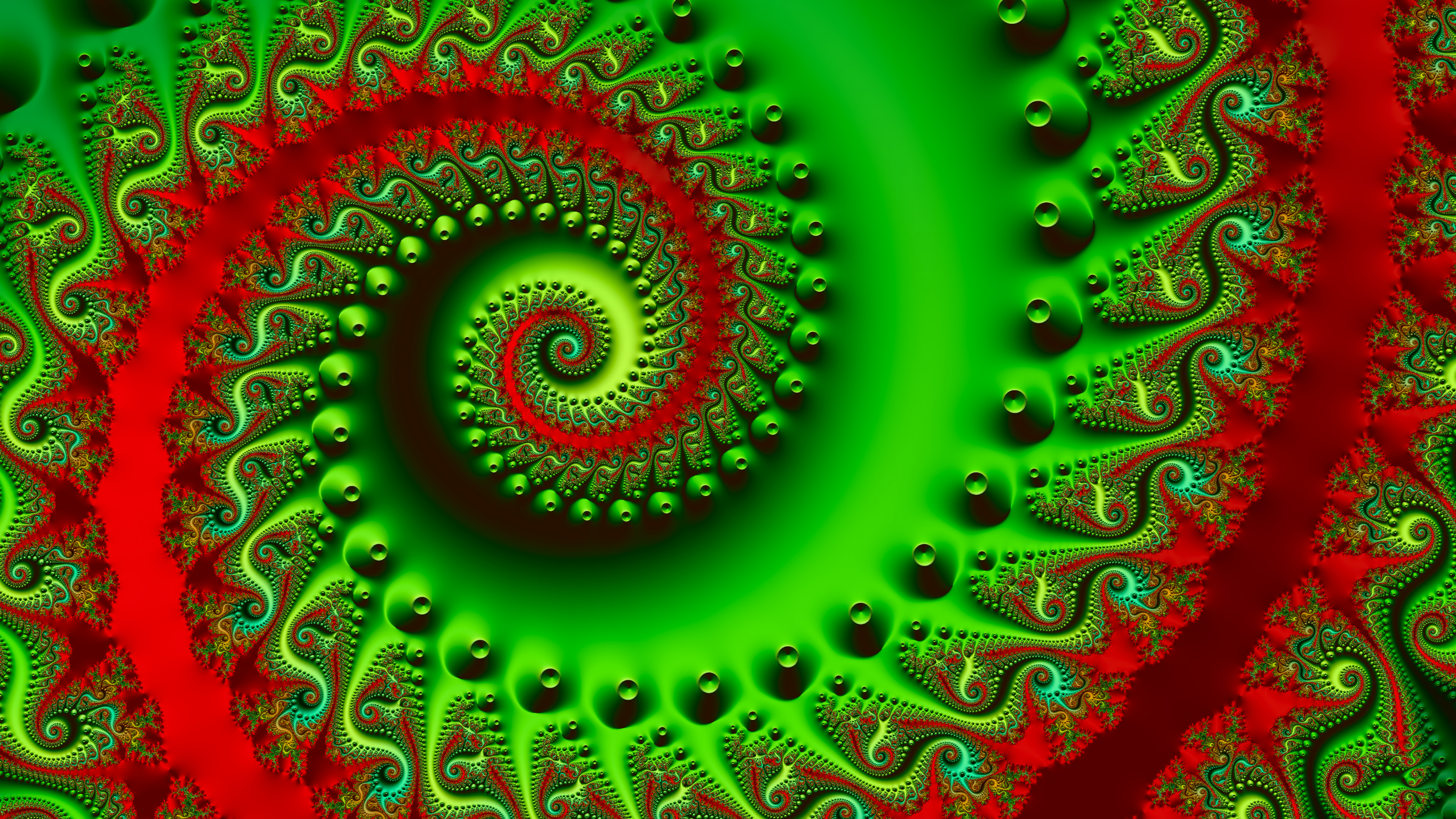 Illustration en Spirale Verte et Noire. Wallpaper in 3840x2160 Resolution