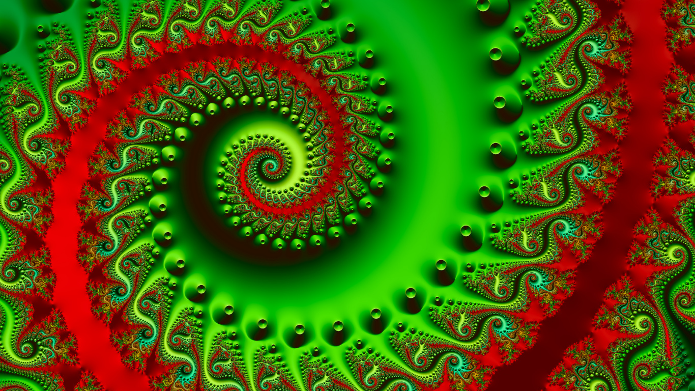 Ilustración Espiral Verde y Negro. Wallpaper in 1366x768 Resolution