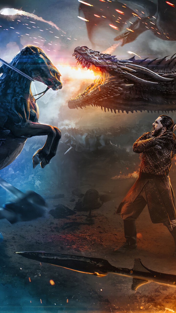 Mann Reitet Pferd Mit Flügelillustration. Wallpaper in 720x1280 Resolution