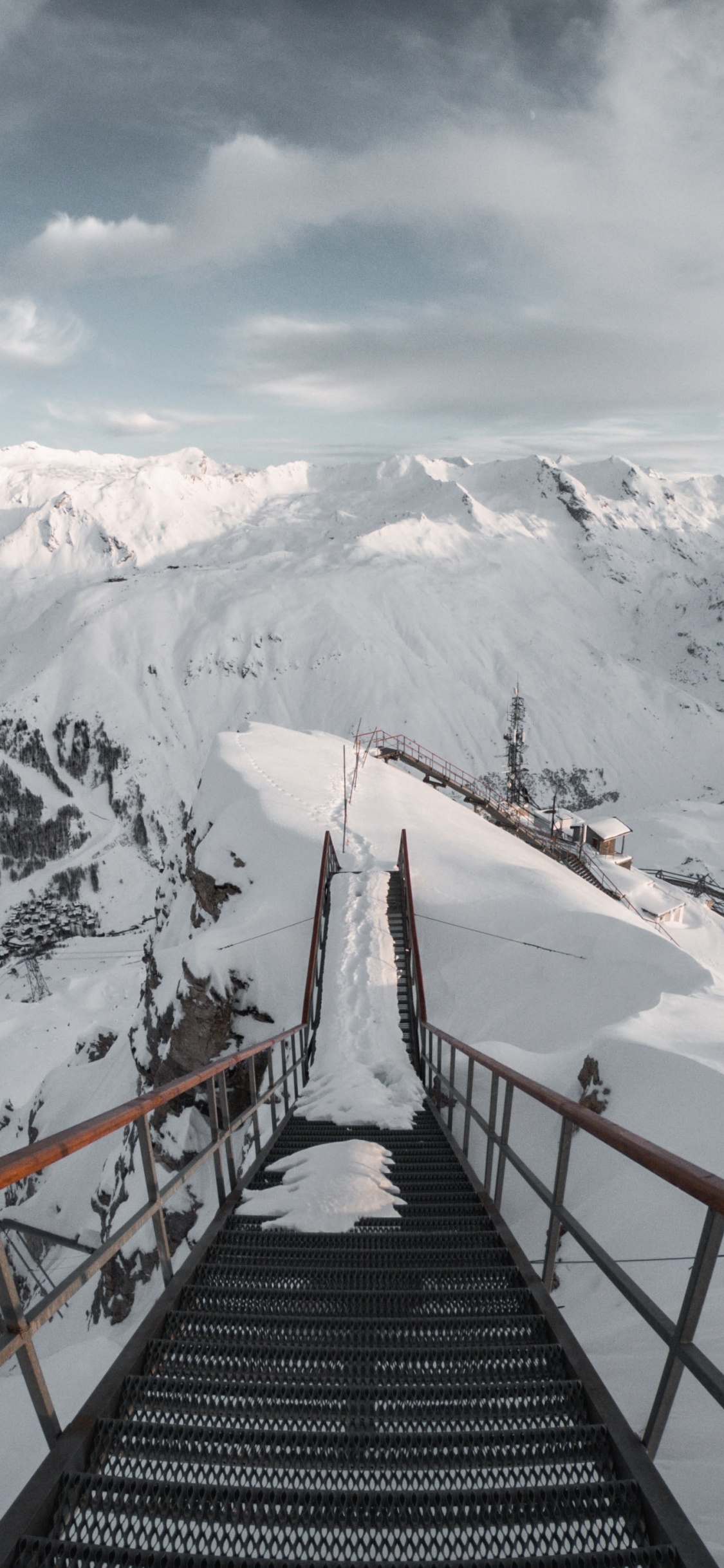 Snow, Mountainous Landforms, Mountain, Mountain Range, Winter. Wallpaper in 1125x2436 Resolution